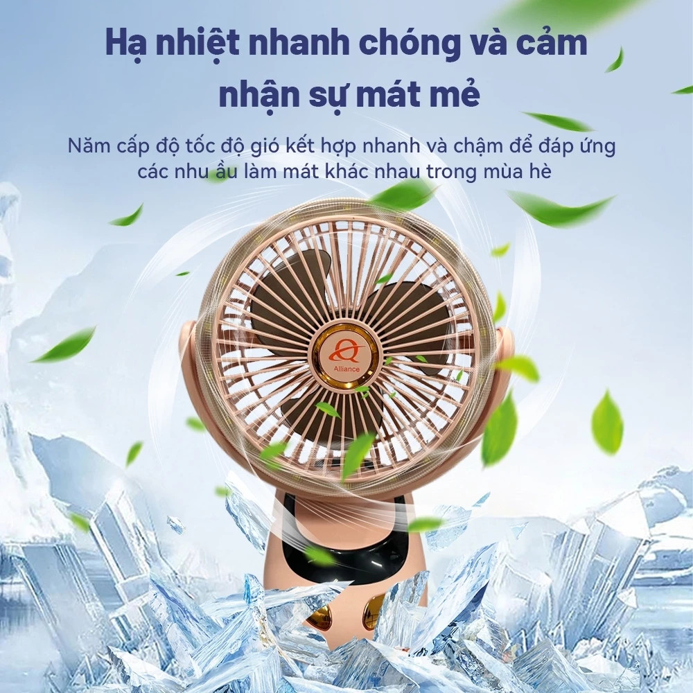 Quạt Sạc Điện Kẹp C6 cao cấp